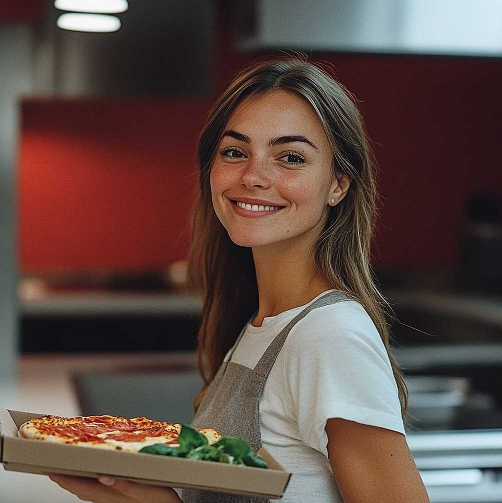 A restaurant employee representing employee performance flows